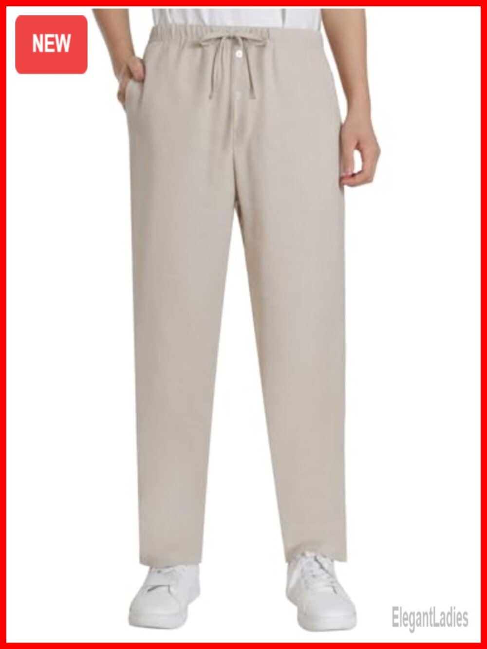Petite Linen Pants Straight Leg with Pockets
